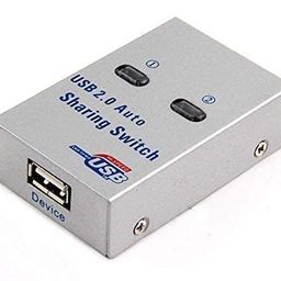 RyzCare USB Sharing Switch,3 in 1 (1) 2 Ports Auto Printer Sharing Switch Hub Box,High Speed Sharing Switcher Printer Scanner External (1 to 2) - grey image 1