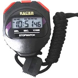 ai Stopwatch 1/100 Sec./Racer Stopwatch with Alarm Handheld/Calendar,Day,Date,Month Display/Digital LCD Stopwatch Chronograph Timer Counter Sports Alarm/LCD Digital Professional Stop Watch (Black) image 1