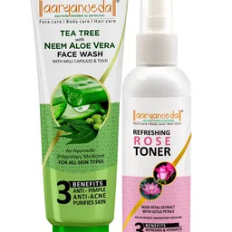 Aryanveda Set Of 2 Tea Tree Neem Aloevera Face Wash 120ml & Rose Face Toner 100ml-5