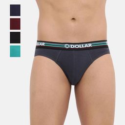 Dollar Bigboss Men Pack of 5 Shuffle Intellisoft Cotton Spandex Brief MDBR-13-FLEXIBRF-PO5-40