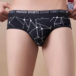 Masch Sports Pack Of 3 Printed Antimicrobial Basic Briefs BRF-3-PRT-ET-BLK-RED-GRY-image-65