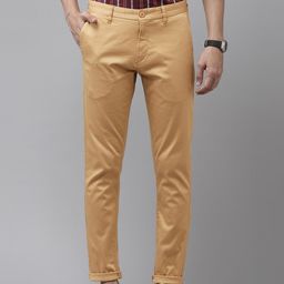 U.S. Polo Assn. Men Brown Geometric Print Austin Trim Fit Mid-Rise Flat-Front Trousers-picture-3