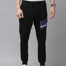 U.S. Polo Assn. Denim Co. Men Black Brand Logo Printed Knitted Regular Joggers-image-60