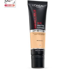 LOreal Paris Infallible 32H Matte Cover Liquid Foundation - 110 Cool Undertone 30 ml-11