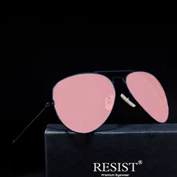 RESIST EYEWEAR Unisex Pink Lens & Black Sunglasses Lens AIRCRAFTS BLACK PINK CANDY-PINK-34