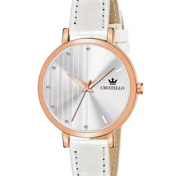 CRESTELLO Woman White Brass Dial & White Straps Analogue Watch-image-16