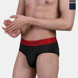 FREECULTR Pack of 3 Anti Bacterial Basic Briefs FC-L-B-RBLK-RBLU-RGRY-03-image-84