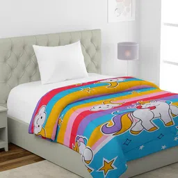 HOSTA HOMES 210 GSM Multi Printed Single Bed Comforter-image-3