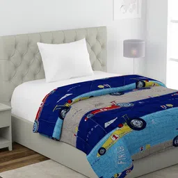HOSTA HOMES Blue & Grey Cartoon Characters Heavy Winter 210 GSM Single Bed Comforter-image-75