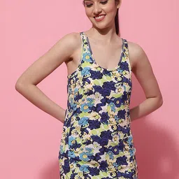 TAG 7 Floral Printed A-Line Swimming Dress-image-40