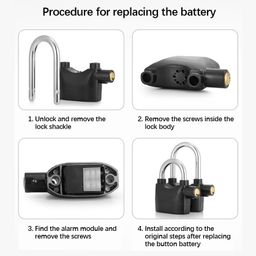 Volo Alarm Security Lock With Motion Sensor And 3 Keys, Metallic Finish (Black) - Key Lock image 4