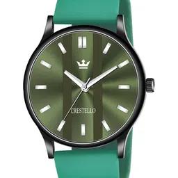 CRESTELLO Men Green Brass Dial & Green Straps Analogue Watch CR-BK014-52
