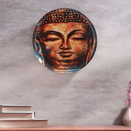 Homspurts Brown & Blue PrintedWall HangingPlates-picture-39