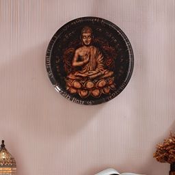 Homspurts Black Printed Round Wall Plate-picture-34