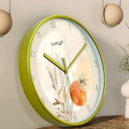 RANDOM Green & White Printed Round Shaped Contemporary Analogue Wall Clock-11