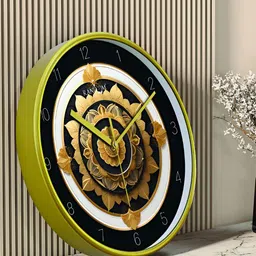 RANDOM Green & White Printed Contemporary Wall Clock-4