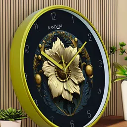 RANDOM Green & Black Printed Contemporary Wall Clock-55
