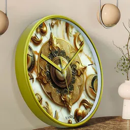 RANDOM Green & White Printed Contemporary Wall Clock-6