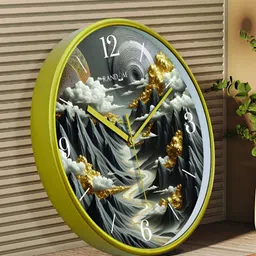 RANDOM Green & White Printed Contemporary Wall Clock-image-98