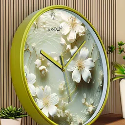 RANDOM Green & White Printed Contemporary Wall Clock-9