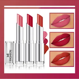 MI FASHION Set Of 3 Matte Long Lasting Lipstick-Roof Terracotta + Peach + Red Wine-10.5gm-13
