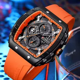 Curren Men Brass Embellished Dial & Wrap Around Straps Analogue Watch CR-8442-Orange-49