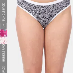 Amour Secret Women Pack Of 3 Printed Mid Rise Anti-Bacterial Bikini Briefs-image-93