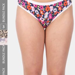 Amour Secret Women Pack Of 3 Printed Mid-Rise Anti-Bacterial Bikini Briefs-image-84