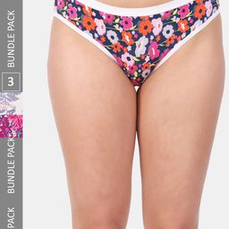 Amour Secret Women Pack Of 3 Printed Mid Rise Anti-Bacterial Bikini Briefs-image-63