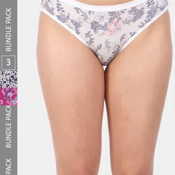 Amour Secret Women Pack Of 3 Printed  Anti-Bacterial Bikini Briefs-image-97