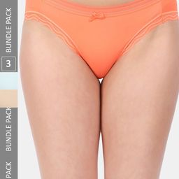 Amour Secret Women Pack Of 3 Mid Rise Anti-Bacterial Bikini Briefs-image-14