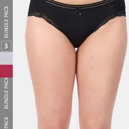 Amour Secret Women Pack Of 3 Anti-Bacterial Mid Rise Bikini Briefs-picture-11