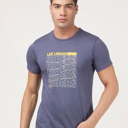 Lee Men Blue Printed Slim Fit T-shirt-picture-17