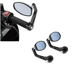 AutokraftZ Motorcycle Handlebar Mirrors for KTM, Bajaj, and More - Side View Edge Mirrors, Universal Fit for Duke, RC, Dominar, Pulsar - Sleek Design, Easy Installation, Waterproof| 1 Pair image 1