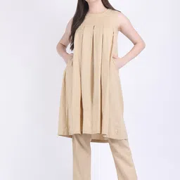 HUE & HIDE Round Neck Tunic With Trousers-image-43