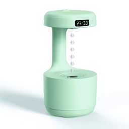 Drumstone 𝟏𝟓 𝐘𝐞𝐚𝐫𝐬 𝐖𝐚𝐫𝐫𝐚𝐧𝐭𝐲 Anti-Gravity Water Drop Humidifier, USB Plug Air Humidifier with LED Time Display, Water Drop Design, for Bedroom, Office, and Desk image 1