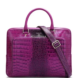 Da Milano Unisex Textured Leather Laptop Bag-picture-19