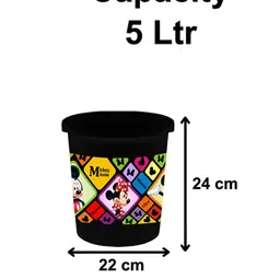 Kuber Industries Black & Red Printed Open Dustbins 5 L image 2