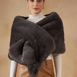 InWeave Faux Fur Cape Acrylic Shawl-41