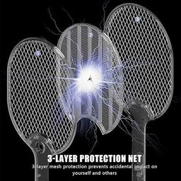 MK MART Mosquito Bat with UV Light | 2-in-1 Electric Mosquito Killer Racket & Lamp | AutoKill Technology | 1200mAh Rechargeable Lithium Battery | Handheld Fly Swatter image 3