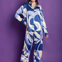 Tag 7 Loose-Fit Printed Satin Shirt & Trousers Co-Ords-picture-12