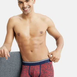 Jockey Men Brick Red & Black Printed Cotton Trunk- US63-0105-BIRED-picture-14