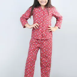 PICCOLO Girls Conversational Printed Pure Cotton Night Suit-picture-17