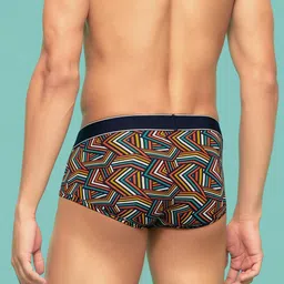 XYXX Men Relaxed Fit Printed Parallax Intellifresh Cotton Brief image 2