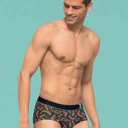 XYXX Men Relaxed Fit Printed Parallax Intellifresh Cotton Brief image 4
