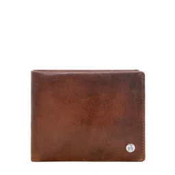 Eske Men Brown Textured Leather Two Fold Wallet with RFID-11