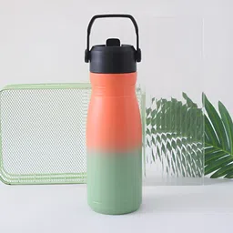UMAI Orange & Green Colourblocked Stainless Steel Water Bottle 750 ml-image-69