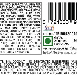 Butters & More Vegan Coconut Butter With Real Blueberries (200G) No Artificial Flavours Or Colour. image 4