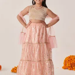 pspeaches Girls Printed Ready to Wear Lehenga & Blouse With Dupatta-picture-28