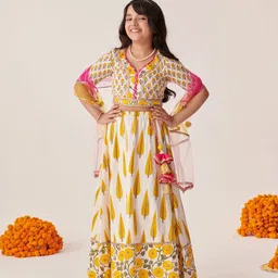 pspeaches Girls Printed Ready to Wear Lehenga & Blouse With Dupatta-51